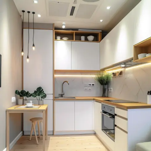 Как обустроить маленькую кухню