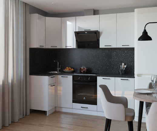 Кухонный гарнитур «Кухонный гарнитур «Белый глянец - 8 (1000х2400 мм)»»