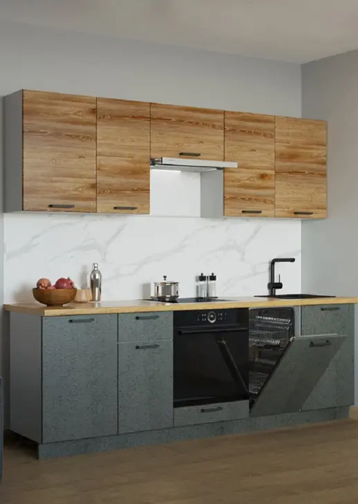 Кухонный гарнитур «Кухонный гарнитур «Лофт 2450 мм_прямая 3»»