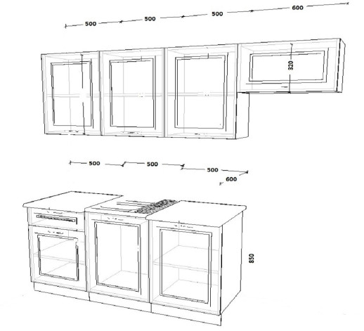 Кухонный гарнитур «Кухонный гарнитур «Белый Вегас - 13 (2100 мм)»»