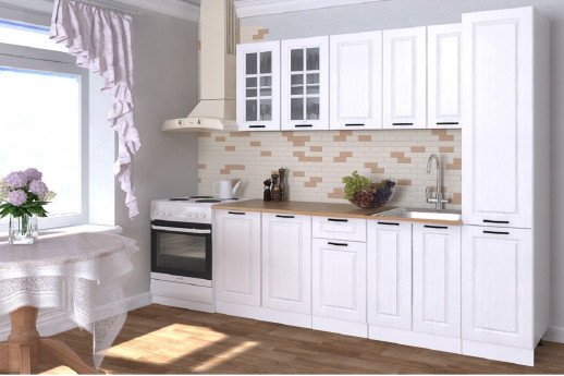 Кухонный гарнитур «Кухонный гарнитур «Белый Вегас - 12 (2200 мм)»»