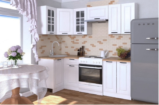 Кухонный гарнитур «Кухонный гарнитур «Белый Вегас - 10 (1000х2200 мм)»»