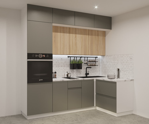 Дуб сонома Обсидиан Акция Лайн арт. 18 - 2400х1400