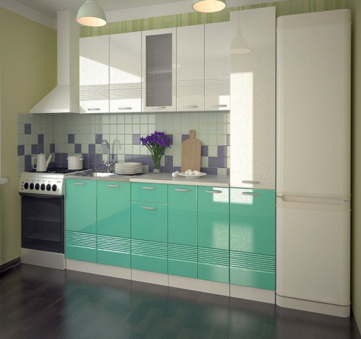 Волна Белый металлик Бирюза арт. 3 - 2200