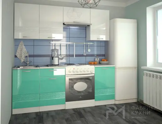 Волна Белый металлик Бирюза арт. 2 - 2100