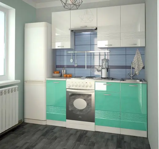 Волна Белый металлик Бирюза арт. 2 - 2100