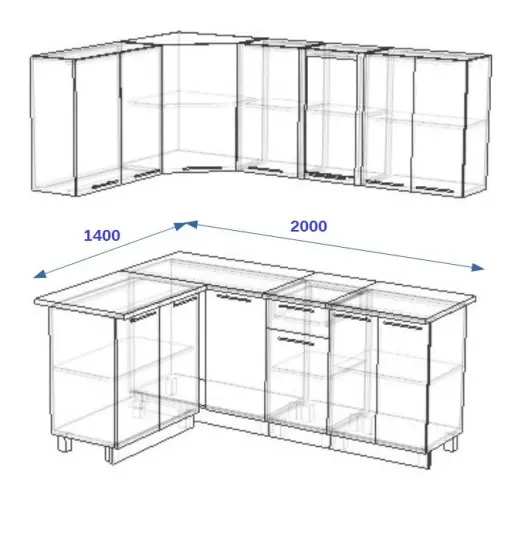 Волна Белый металлик Бирюза 2000х1400