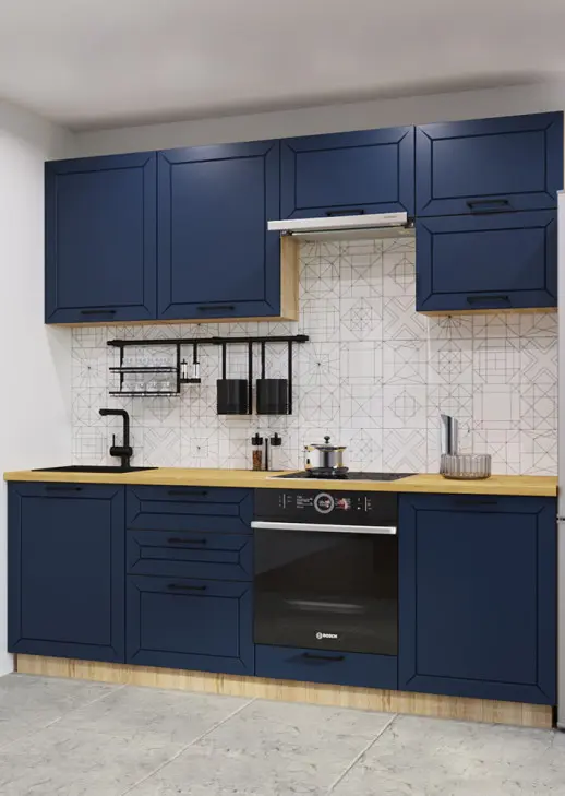 Кухонный гарнитур «Кухонный гарнитур «Океания Кристалл 2400 мм_прямая 1»»