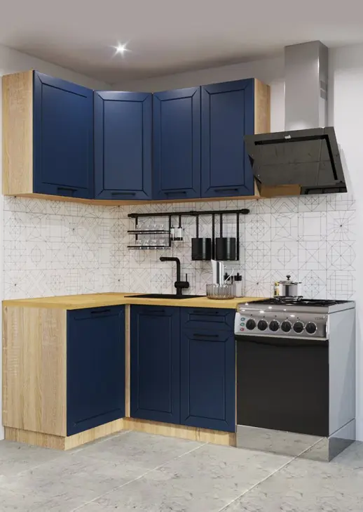 Кухонный гарнитур «Кухонный гарнитур «Океания Кристалл 1200*1400 мм_угловая 1»»