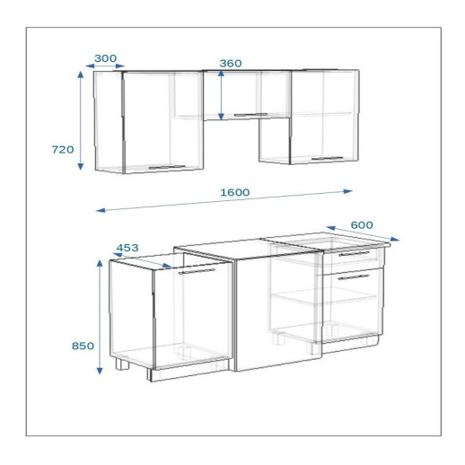 Кухонный гарнитур «Кухонный гарнитур «Акация - 6 (1600 мм)»»