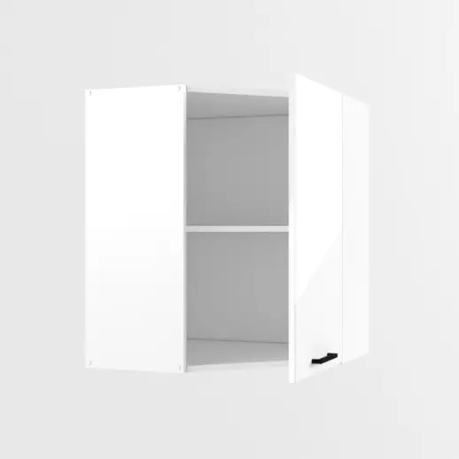 Шкаф верхний угловой Белый глянец