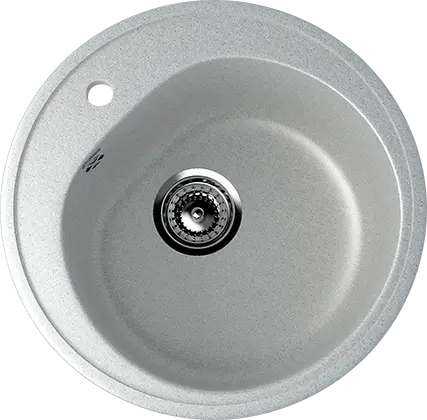 Кухонная мойка ULGRAN U-101 круглая с отверстием под смеситель