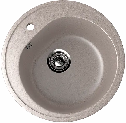 Кухонная мойка ULGRAN U-101 круглая с отверстием под смеситель