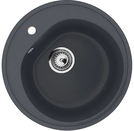 Кухонная мойка ULGRAN U-101 круглая с отверстием под смеситель