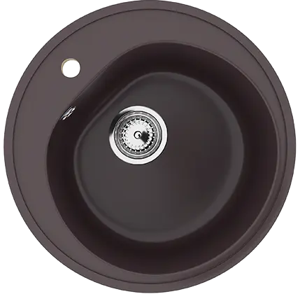 Кухонная мойка ULGRAN U-101 круглая с отверстием под смеситель