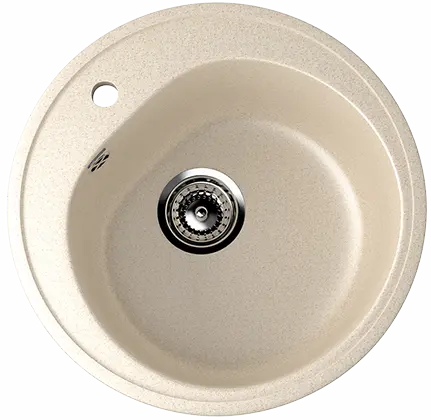 Кухонная мойка ULGRAN U-101 круглая с отверстием под смеситель