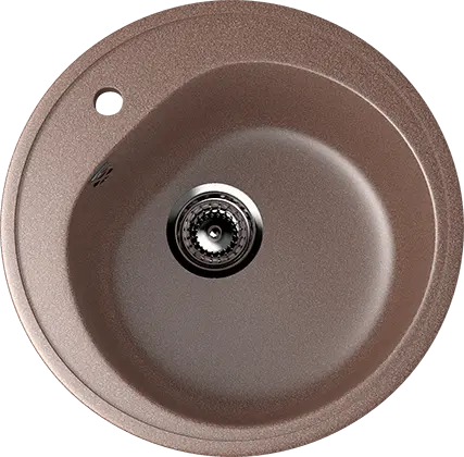 Кухонная мойка ULGRAN U-101 круглая с отверстием под смеситель