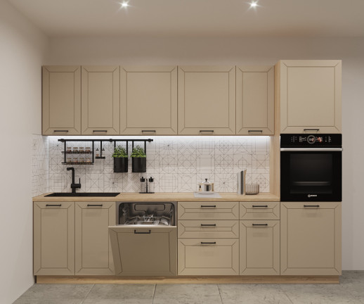 Кухонный гарнитур «Кухонный гарнитур «Пикрит Кристалл - 1 (3000 мм)»»