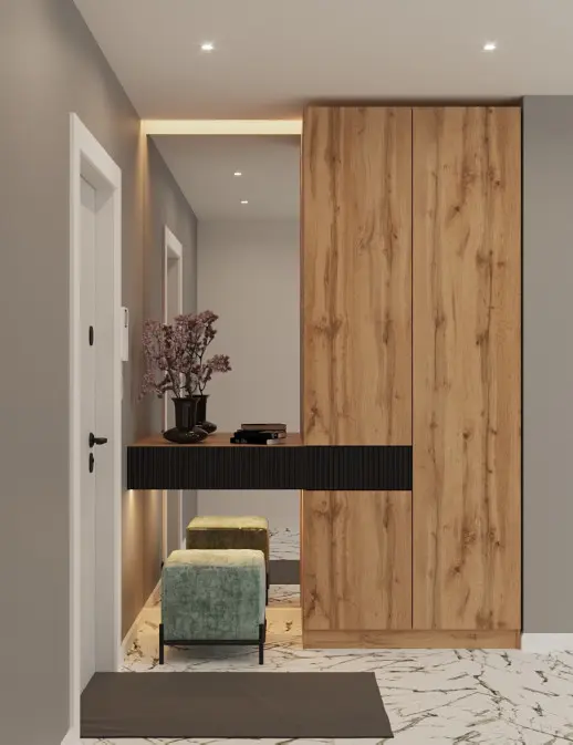 Набор мебели для прихожей Дуб русый Вотан Силк Оникс зеркало