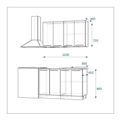 Кухонный гарнитур «Кухонный гарнитур «Акация- 1 (1200 мм)»»