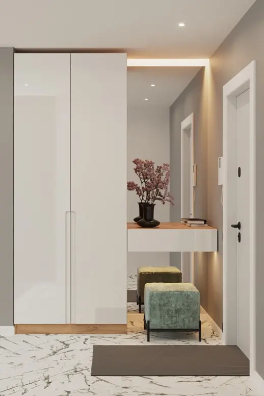 Набор мебели для прихожей Белый глянец Лайн