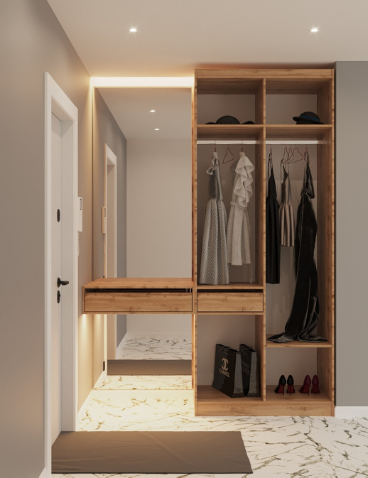 Набор мебели для прихожей Белый глянец Лайн