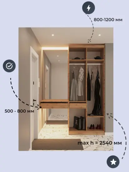 Набор мебели для прихожей Белый глянец Лайн