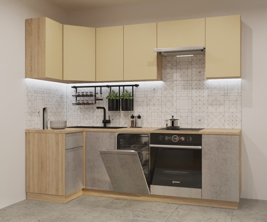 Стамбул Бетон светлый Лайн - 27 (1000х2450 мм)