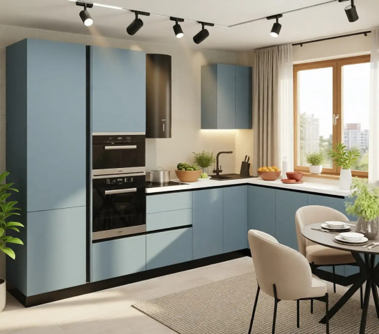 Дымчато Голубой Mattelux профиль Gola 3280х2400