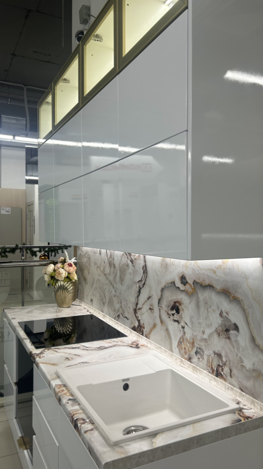 Кухонный гарнитур «Кухонный гарнитур «Молочный глянец 2080 мм»»