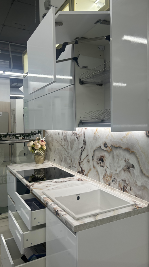 Кухонный гарнитур «Кухонный гарнитур «Молочный глянец 2080 мм»»