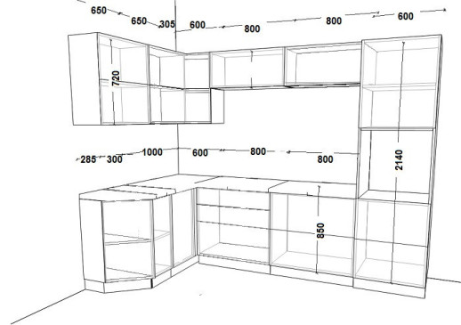 Кухонный гарнитур «Кухонный гарнитур «Сабзиро 1600х2800»»