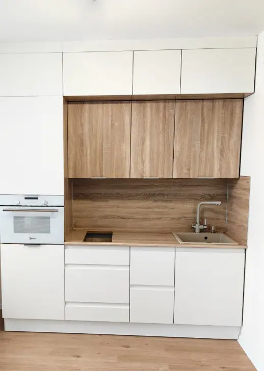 Кухонный гарнитур «Кухонный гарнитур «Тальк прямая двухуровневая»»