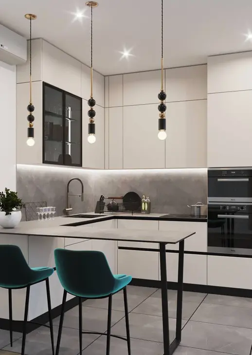 Кухонный гарнитур «Кухонный гарнитур «Софт Сантьяго 2400х3000»»