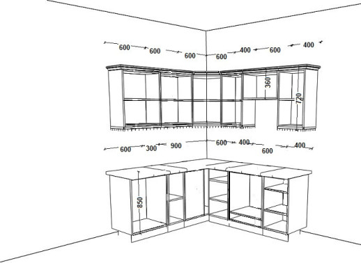 Кухонный гарнитур «Кухонный гарнитур «Вату Вегас 1800х2000»»