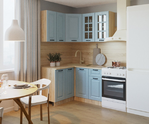 Кухонный гарнитур «Кухонный гарнитур «Роялвуд Голубой Вегас - 6 (1200х1400 мм)»»