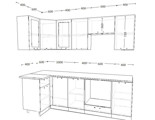 Кухонный гарнитур «Кухонный гарнитур «Роялвуд Голубой Вегас - 5 (1000х2400 мм)»»