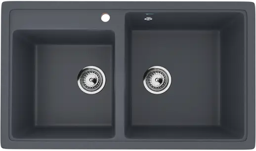 Кухонная мойка ULGRAN U-200 двухсекционная с отверстием под смеситель