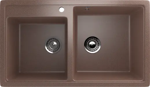 Кухонная мойка ULGRAN U-200 двухсекционная с отверстием под смеситель