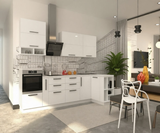 Кухонный гарнитур «Кухонный гарнитур «Тальк 3000х1350»»