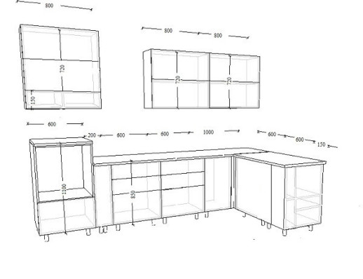Кухонный гарнитур «Кухонный гарнитур «Тальк 3000х1350»»