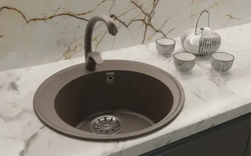 Кухонная мойка ULGRAN Quartz Nora 485 круглая