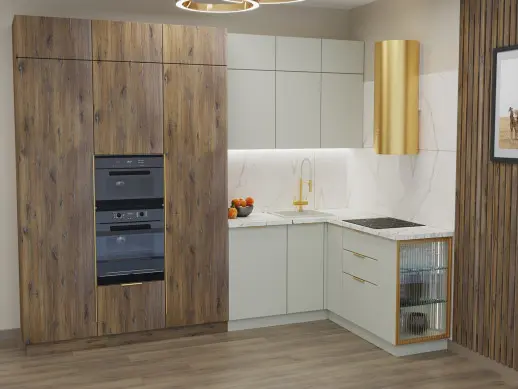 Кухонный гарнитур «Кухонный гарнитур «Дуб Флагстафф Натуральный Керамик 3400х1800»»