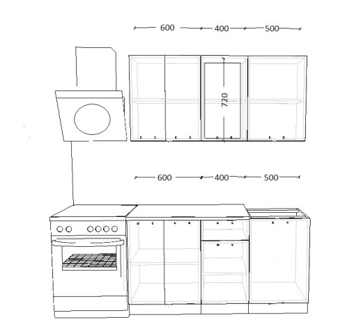 Кухонный гарнитур «Кухонный гарнитур «Роялвуд Голубой Вегас - 2 (1500 мм)»»