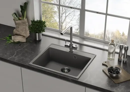 Кухонная мойка ULGRAN Quartz Forte 580 квадратная