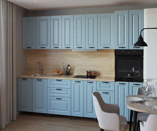 Кухонный гарнитур «Кухонный гарнитур «Роялвуд Голубой Вегас - 17 (3000 мм)»»