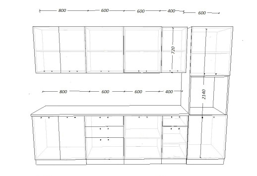 Кухонный гарнитур «Кухонный гарнитур «Роялвуд Голубой Вегас - 17 (3000 мм)»»