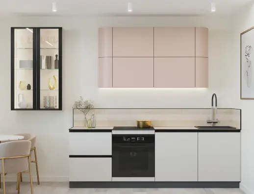 Кухонный гарнитур «Кухонный гарнитур «Тальк Шарли Pink профиль Gola 2400»»