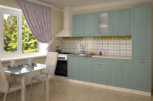 Кухонный гарнитур «Кухонный гарнитур «РоялВуд Голубой Прованс - 9 (2200 мм)»»