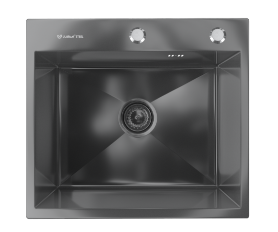 Кухонная мойка ULGRAN Steel 500 x 450 цвет «черная брашированная сталь»